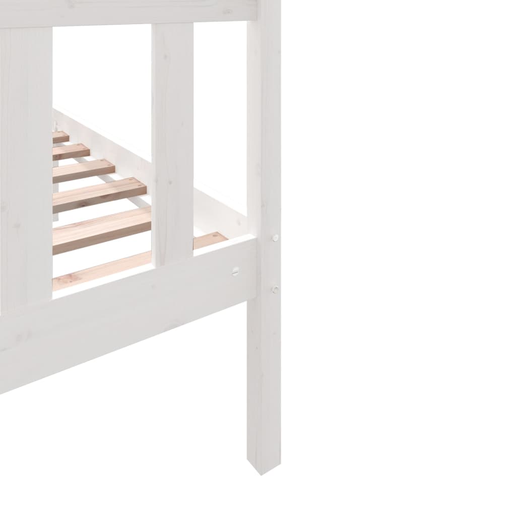 Estrutura de cama pequena solteiro 75x190cm pinho maciço branco