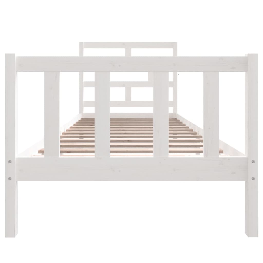 Estrutura de cama solteiro 90x190 cm pinho maciço branco