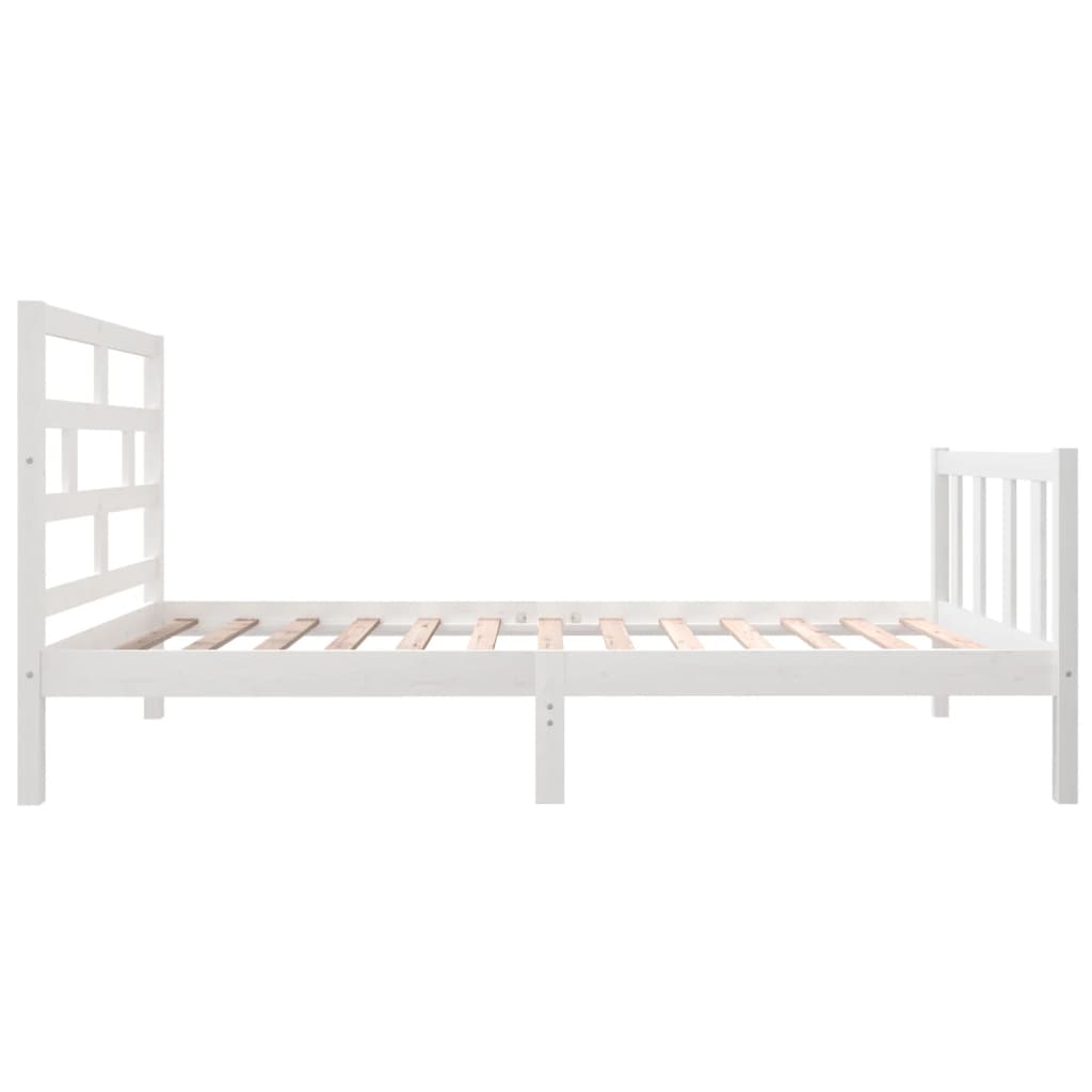 Estrutura de cama solteiro 90x190 cm pinho maciço branco