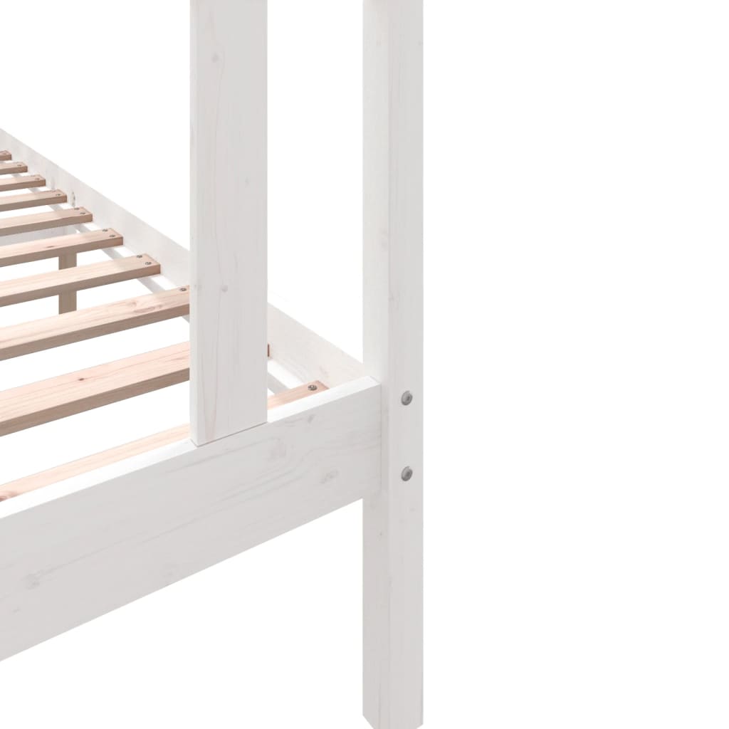 Estrutura de cama solteiro 90x190 cm pinho maciço branco