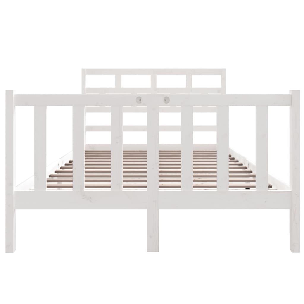 Estrutura de cama pequena casal 120x190 cm pinho maciço branco