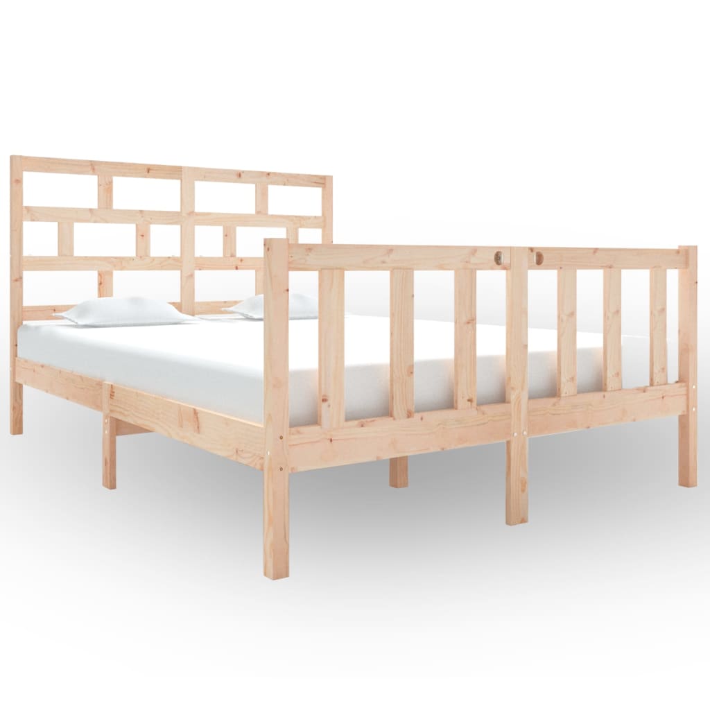 Estrutura de cama casal 135x190 cm pinho maciço