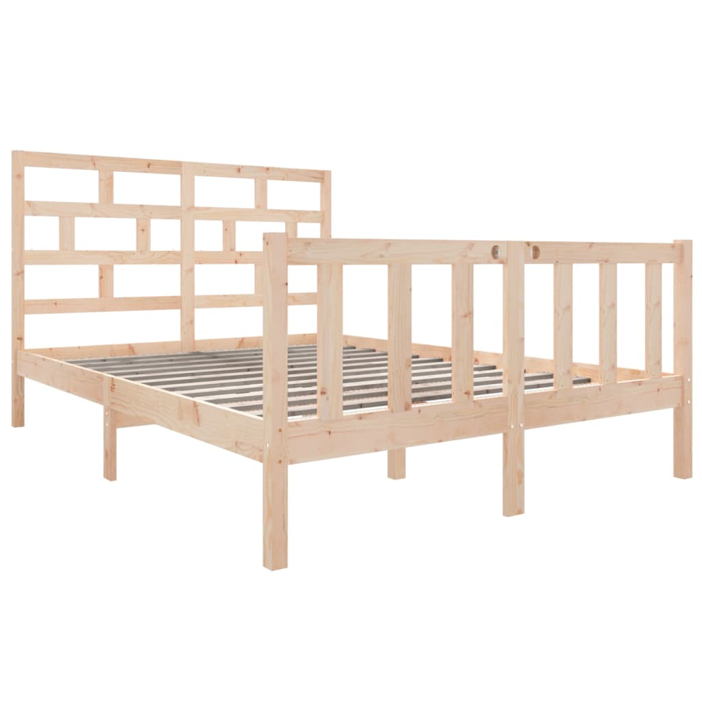 Estrutura de cama casal 135x190 cm pinho maciço