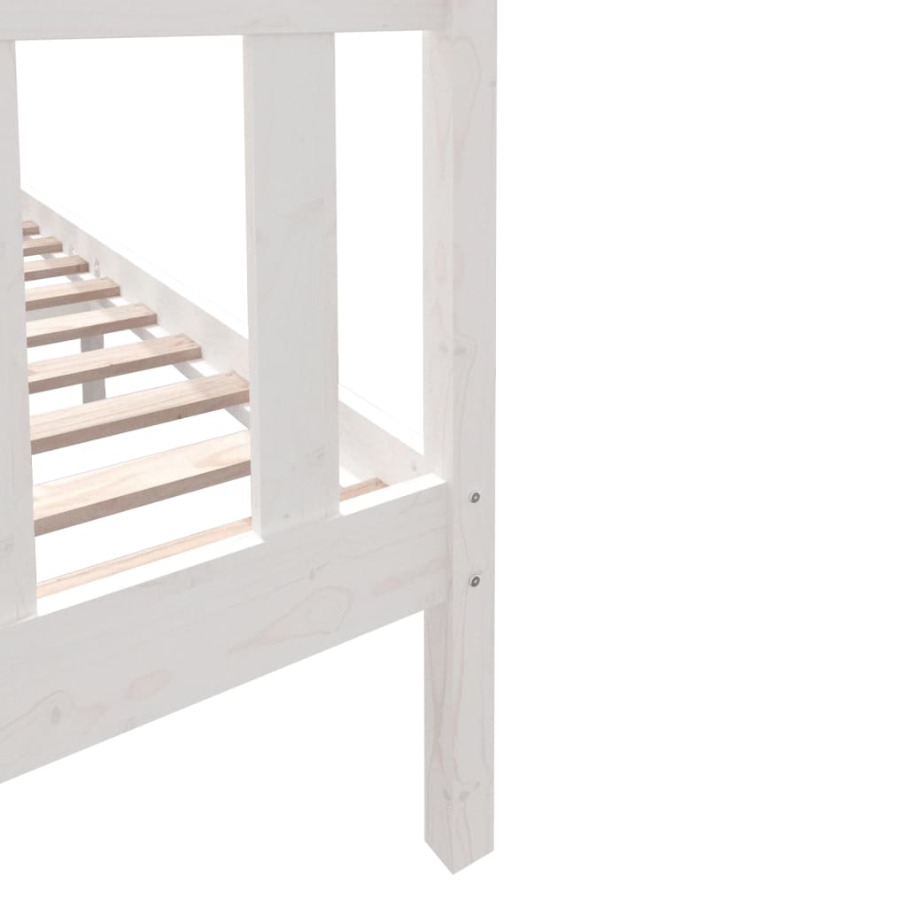 Estrutura de cama casal 135x190 cm pinho maciço branco