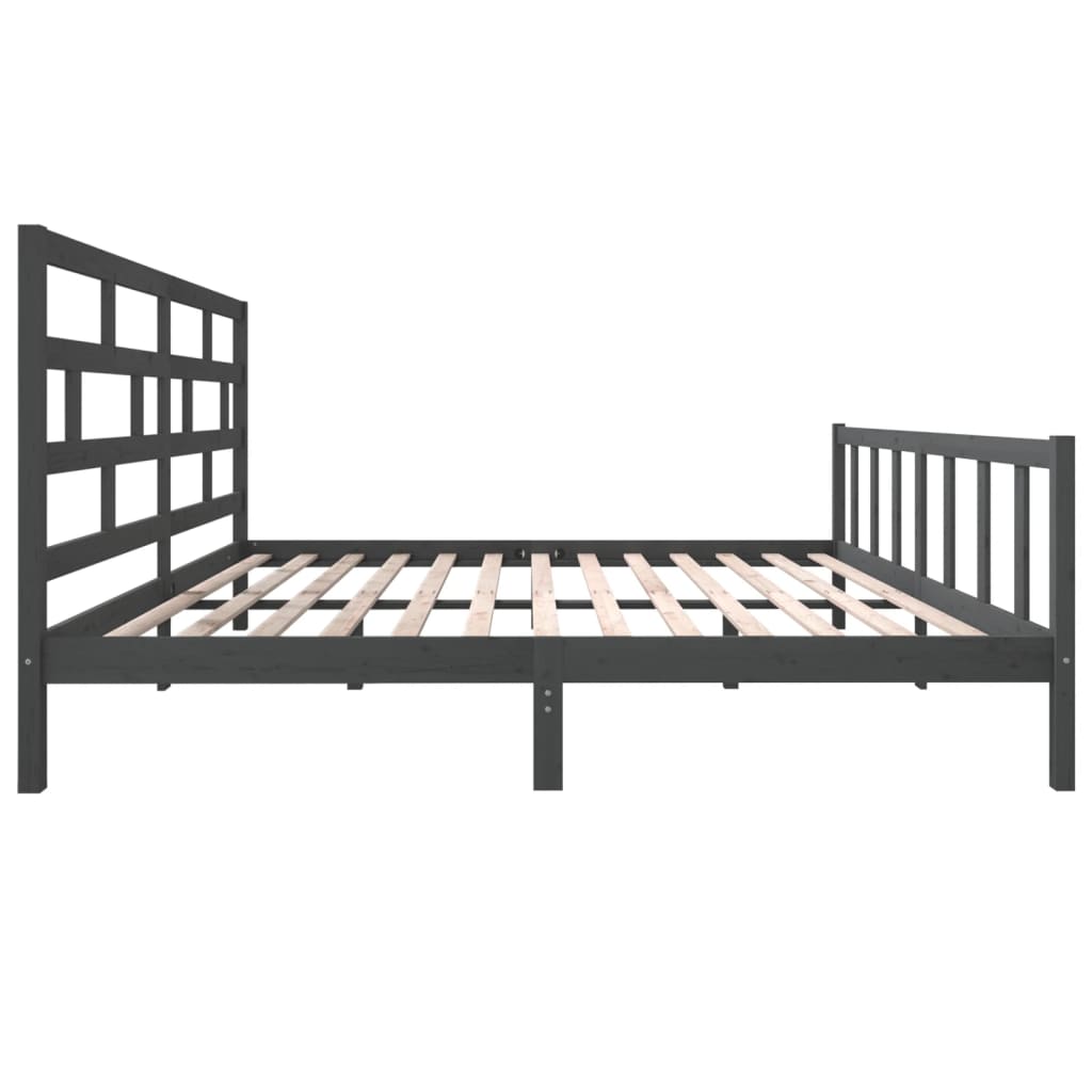 Estrutura de cama super king 180x200 cm pinho maciço cinza