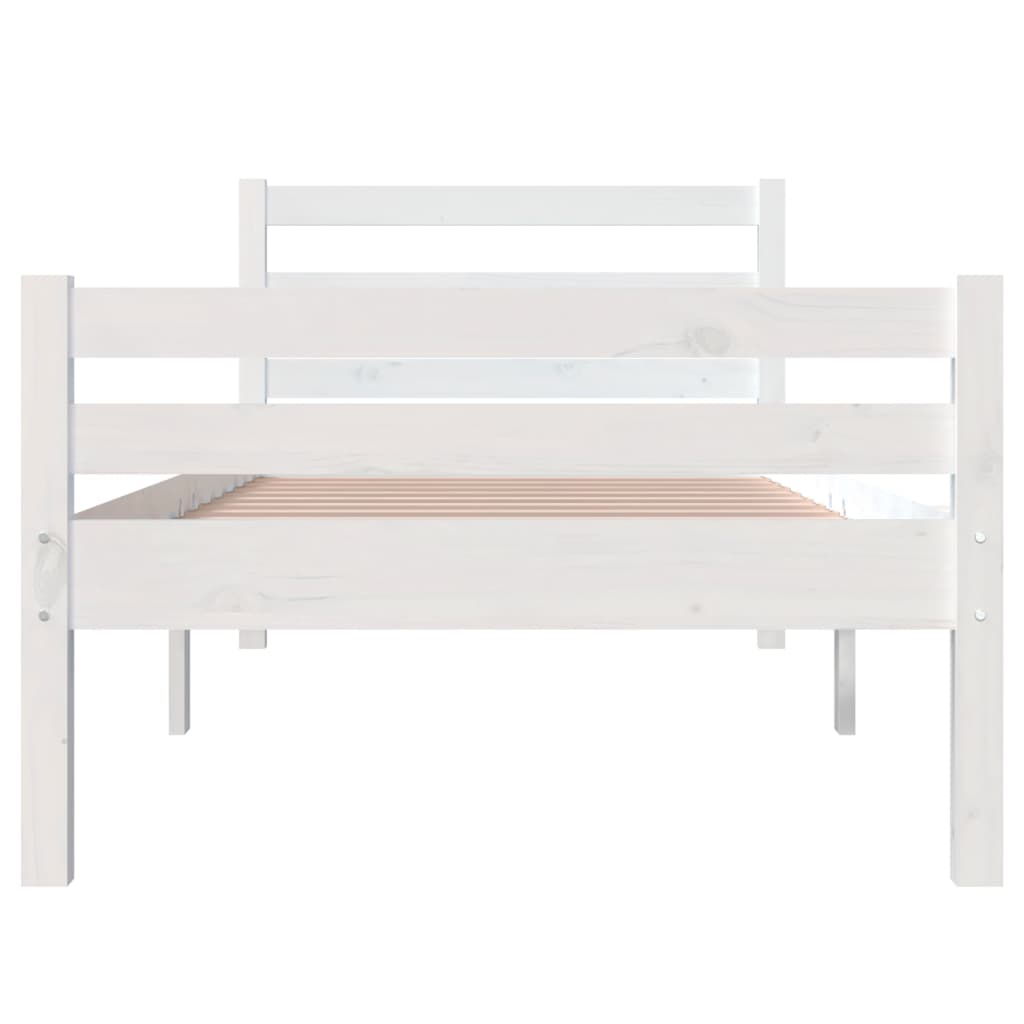 Estrutura cama pequena solteiro 75x190 cm madeira maciça branco