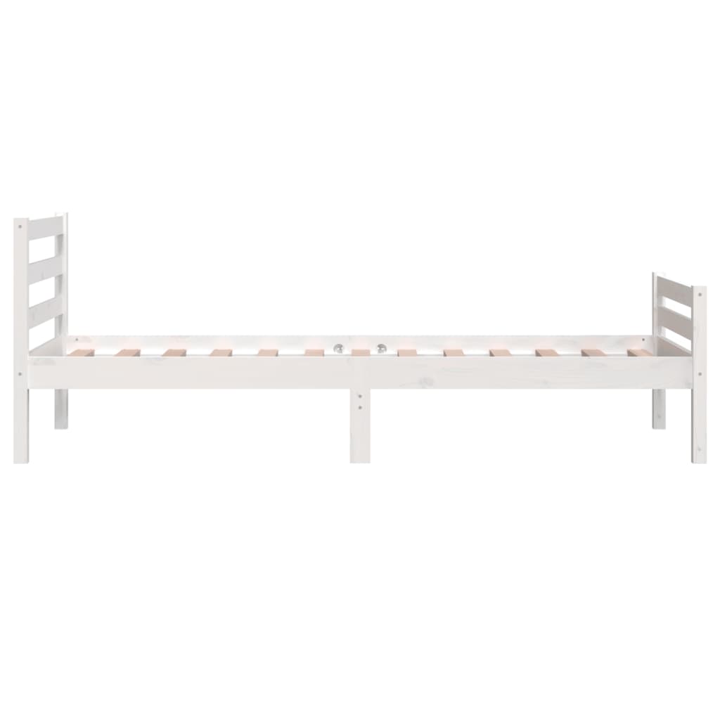 Estrutura cama pequena solteiro 75x190 cm madeira maciça branco