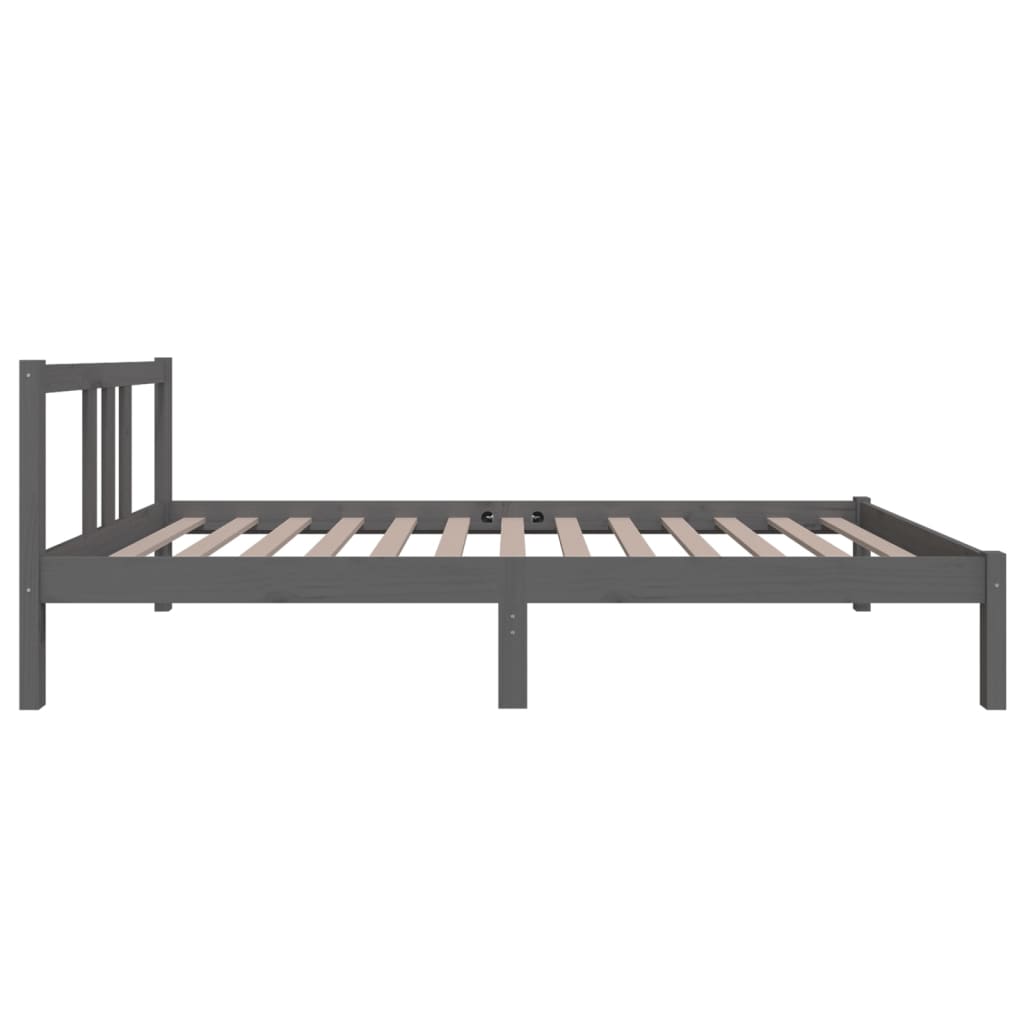 Estrutura de cama solteiro 90x190 cm madeira maciça cinza