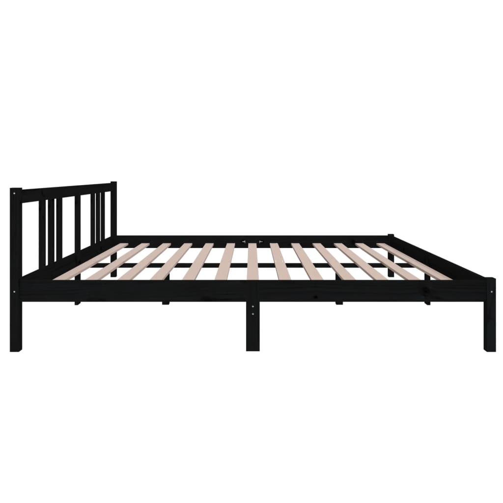 Estrutura de cama super king 180x200 cm madeira maciça preto