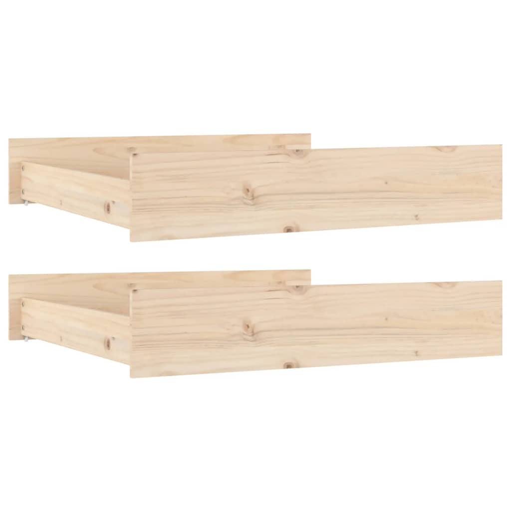 Gavetas de cama 2 pcs madeira de pinho maciça