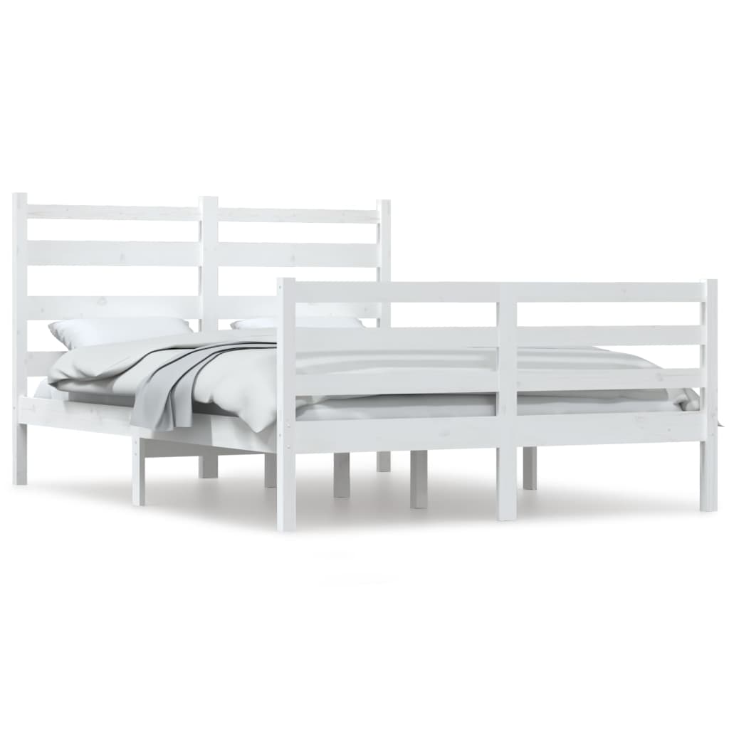 Estrutura de cama 120x200 cm pinho maciço branco