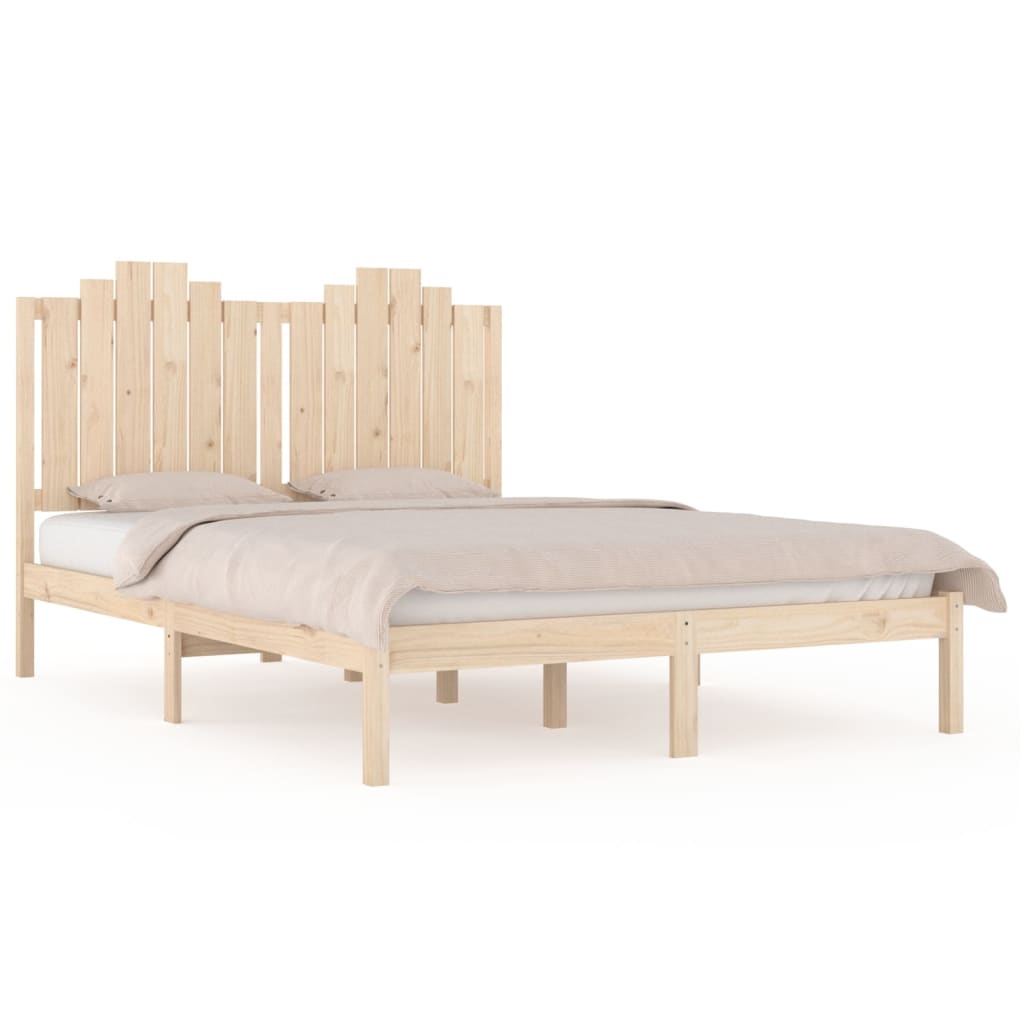 Estrutura de cama dupla pequena 4FT 120x190 cm pinho maciço