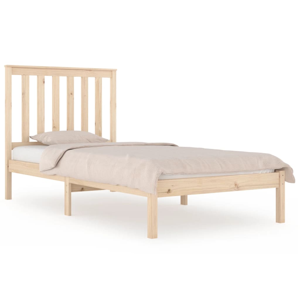 Estrutura de cama pequena solteiro 2FT6 75x190 cm pinho maciço