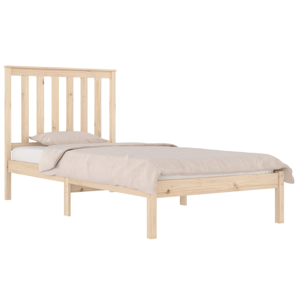 Estrutura de cama pequena solteiro 2FT6 75x190 cm pinho maciço