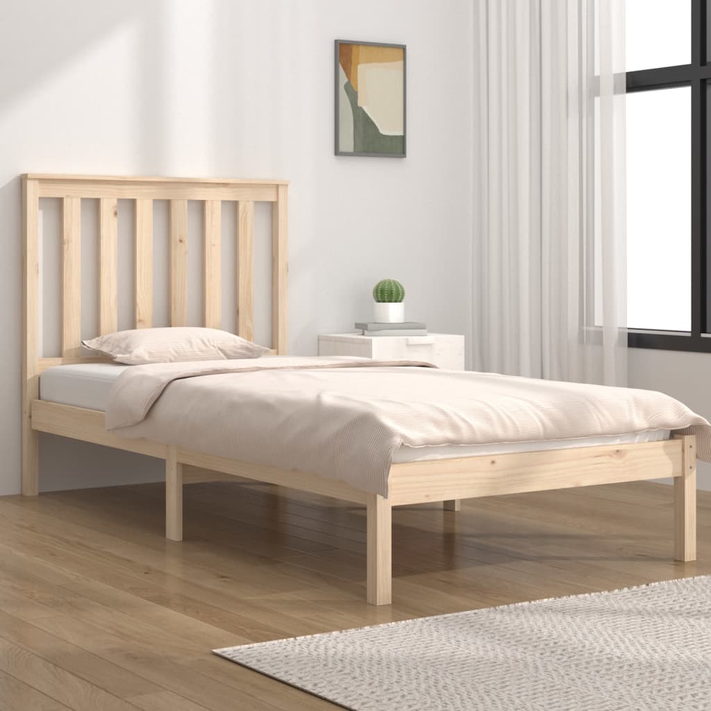 Estrutura de cama pequena solteiro 2FT6 75x190 cm pinho maciço