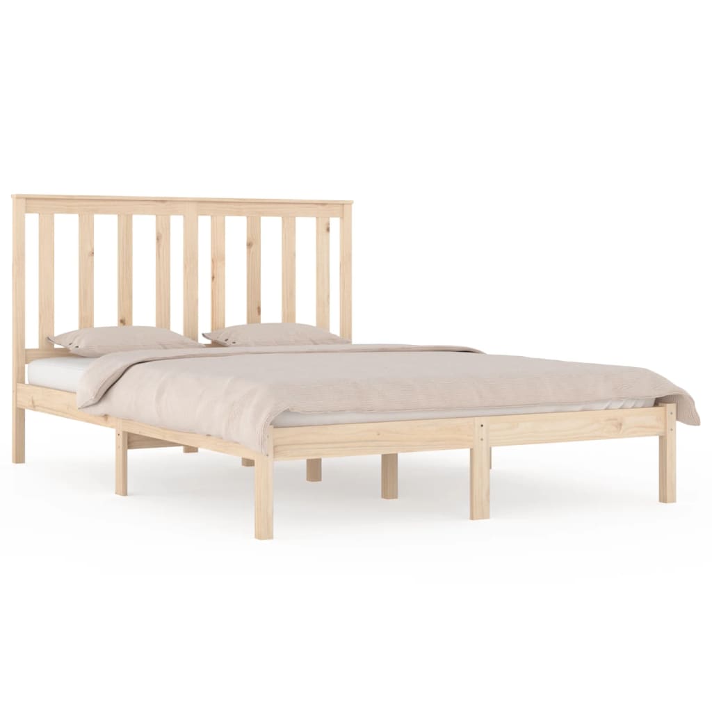 Estrutura de cama dupla pequena 4FT 120x190 cm pinho maciço