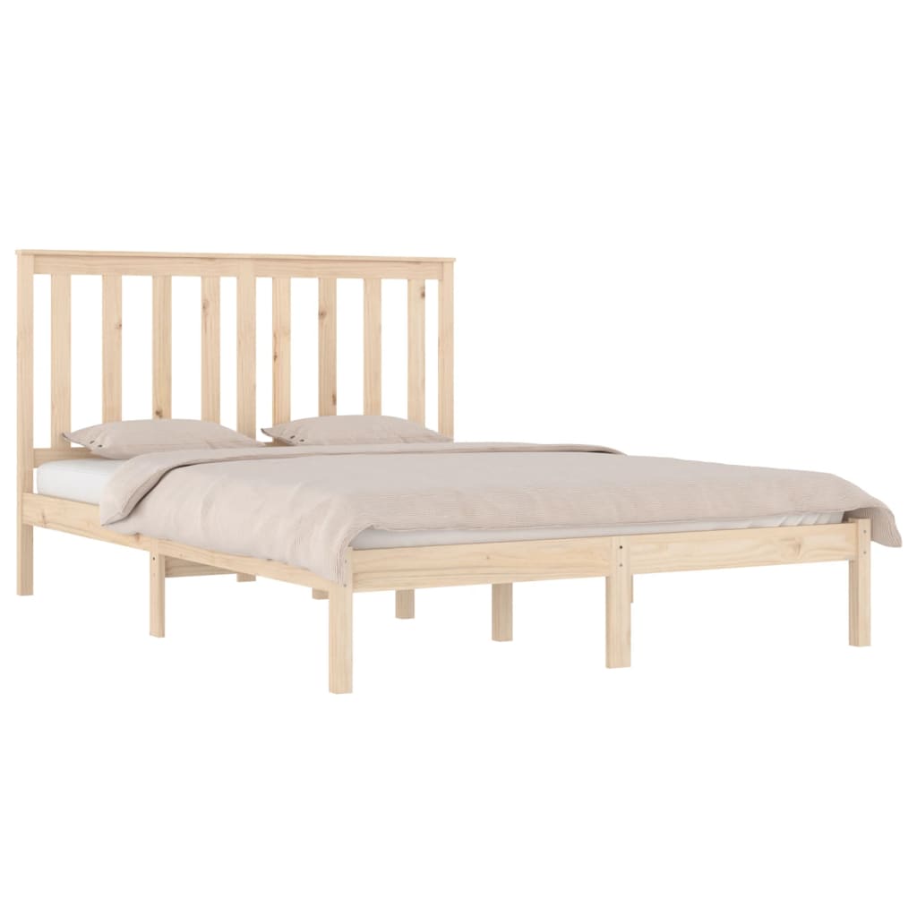 Estrutura de cama dupla pequena 4FT 120x190 cm pinho maciço