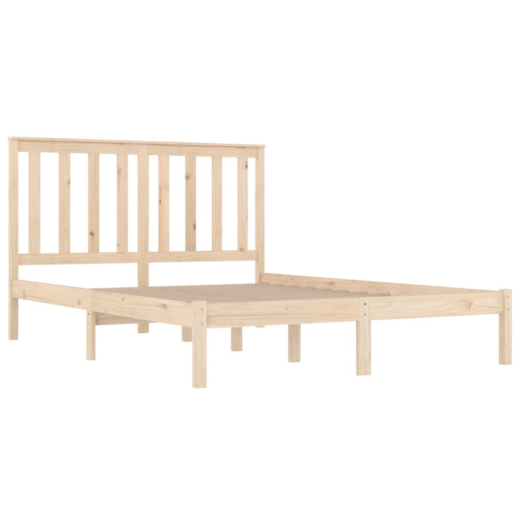 Estrutura de cama dupla pequena 4FT 120x190 cm pinho maciço