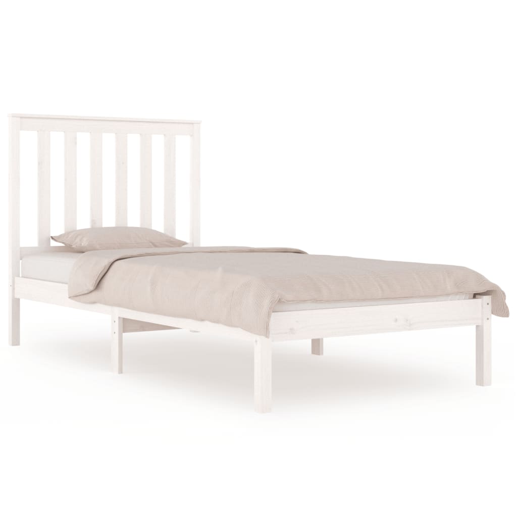 Estrutura de cama 100x200 cm pinho maciço branco