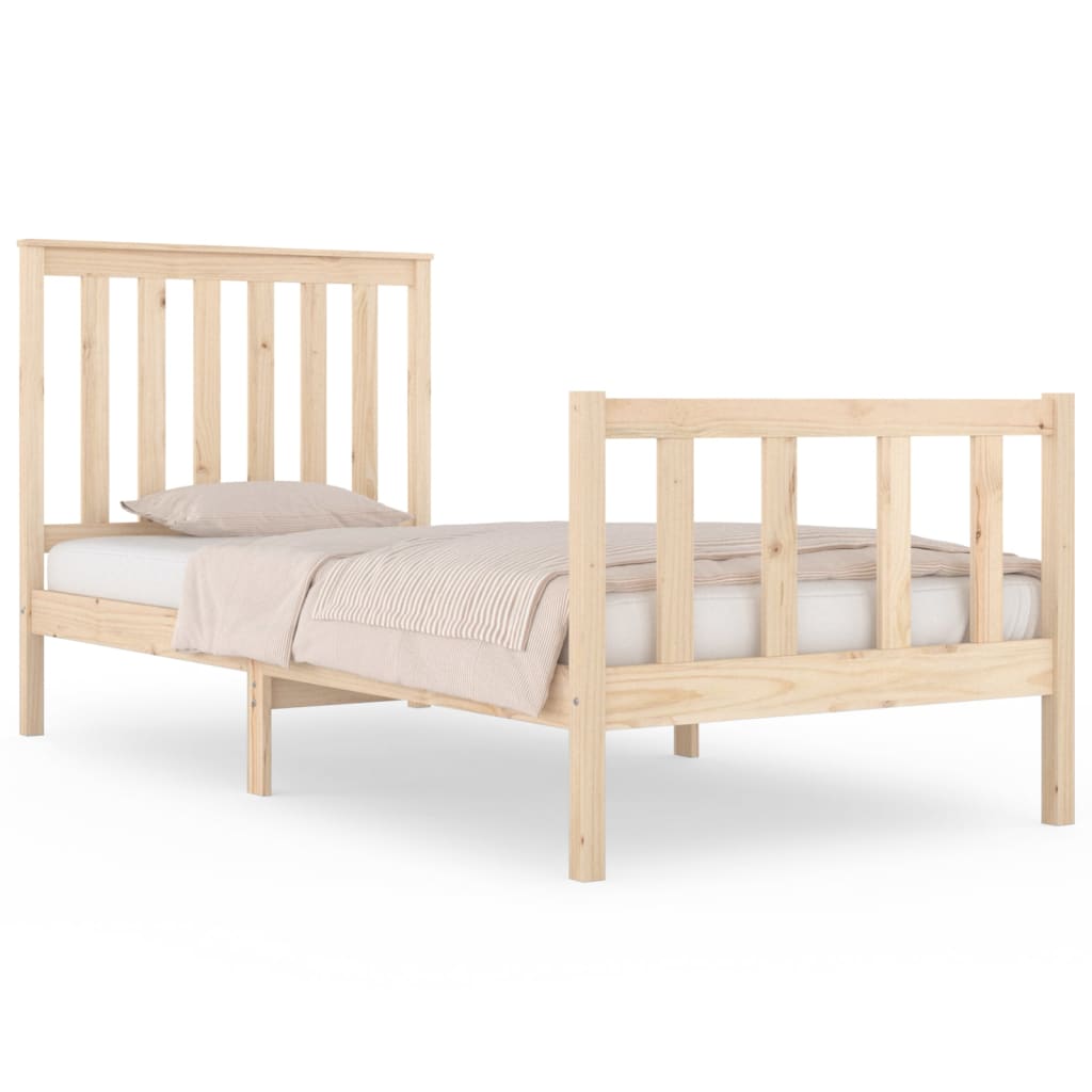 Estrutura de cama pequena solteiro 2FT6 75x190 cm pinho maciço