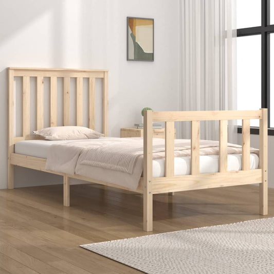 Estrutura de cama pequena solteiro 2FT6 75x190 cm pinho maciço