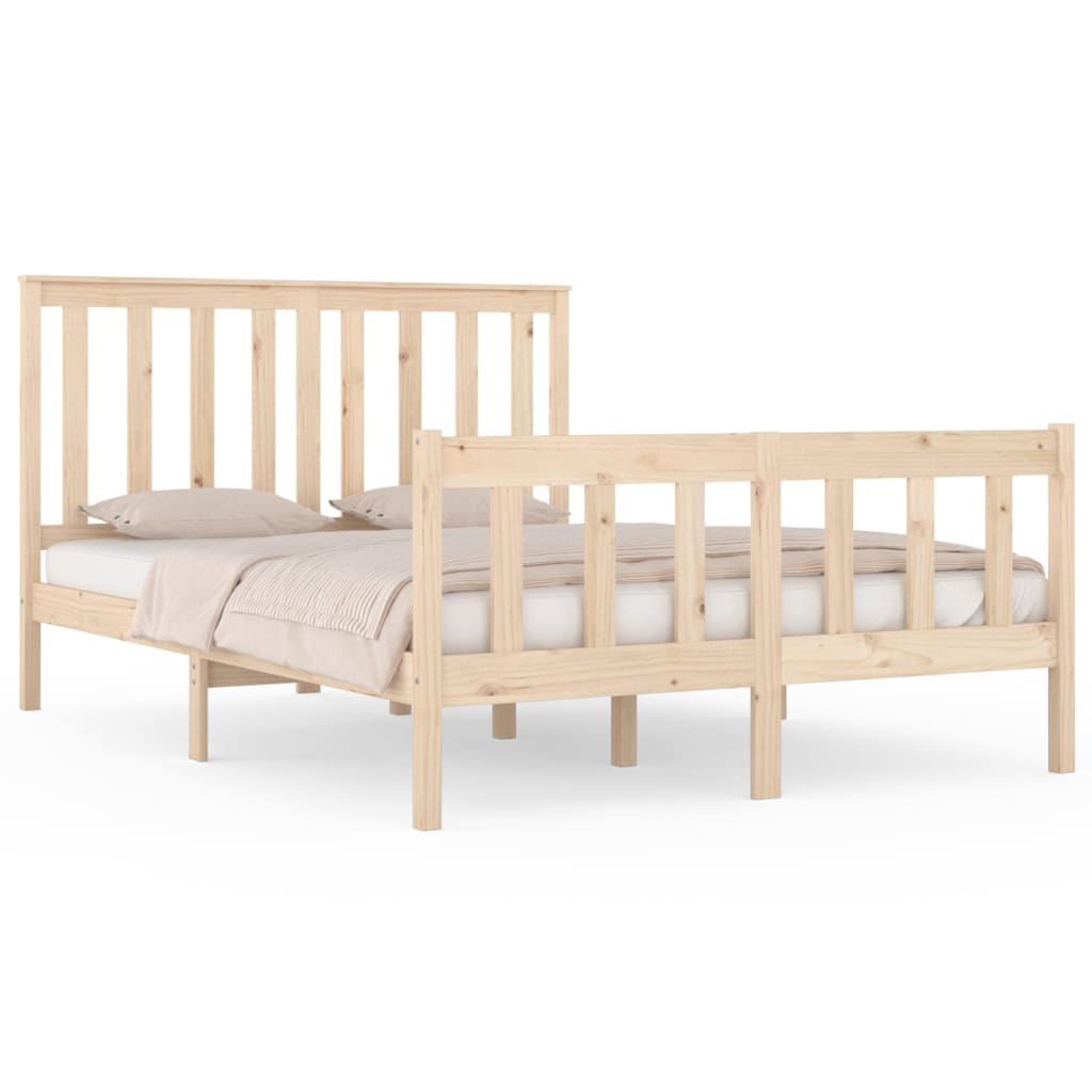 Estrutura de cama casal 135x190 cm pinho maciço