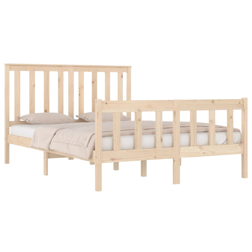 Estrutura de cama casal 135x190 cm pinho maciço