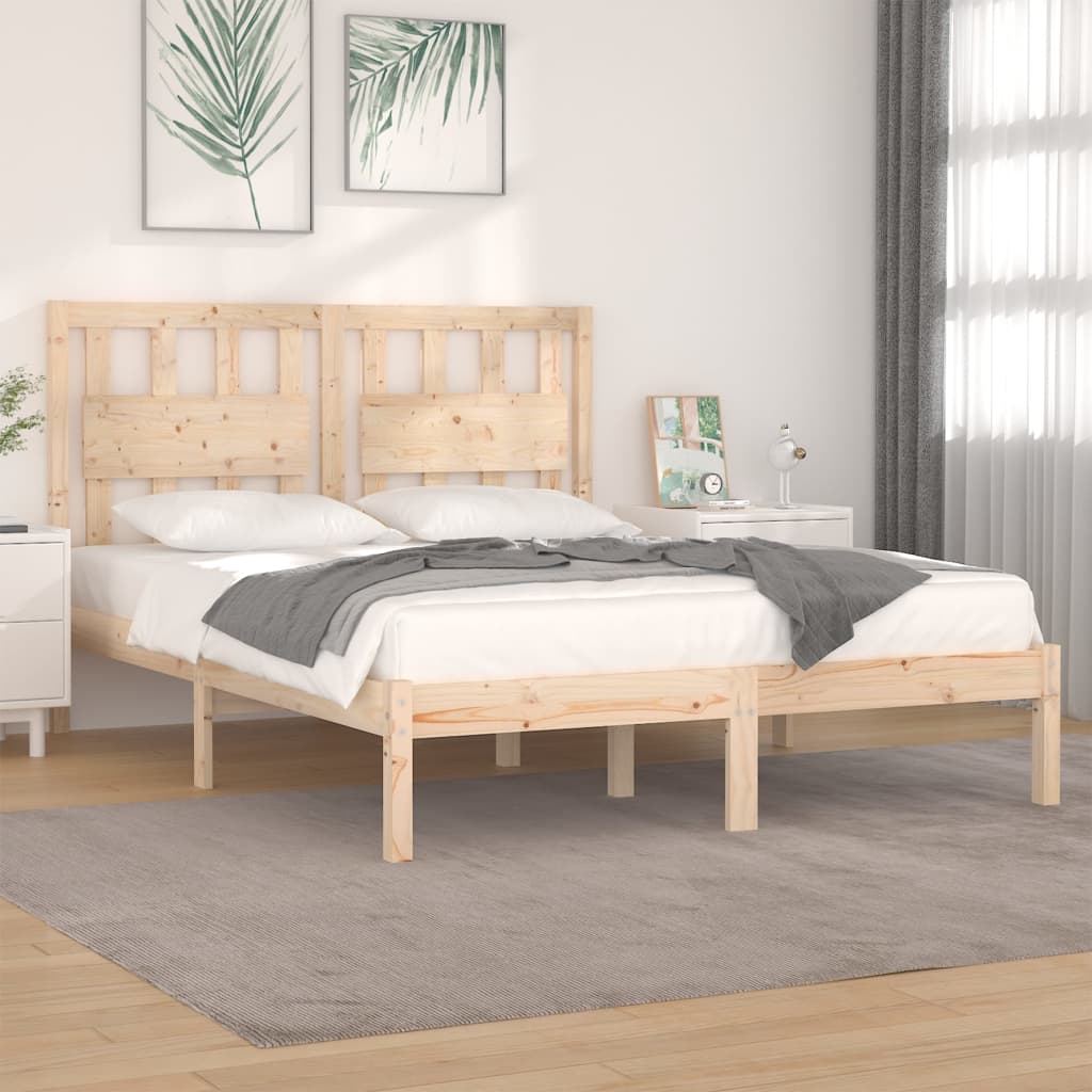 Estrutura de cama casal 135x190 cm pinho maciço