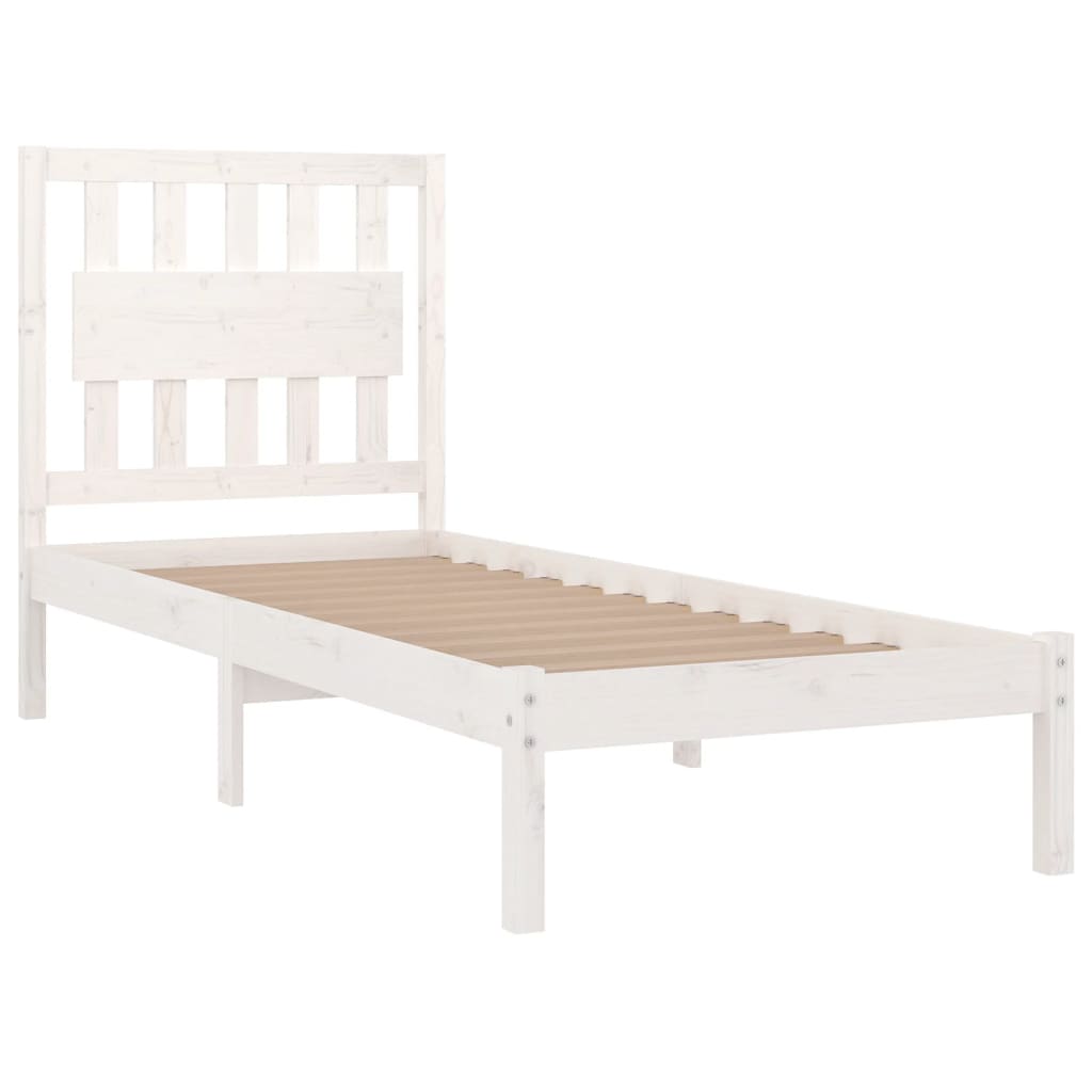 Estrutura de cama 90x200 cm pinho maciço branco