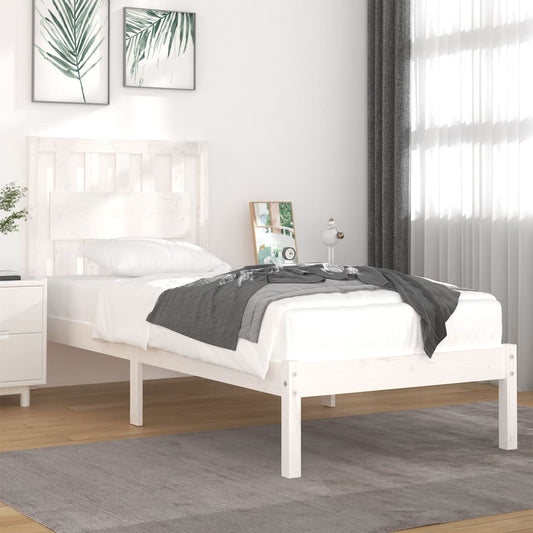 Estrutura de cama 100x200 cm pinho maciço branco