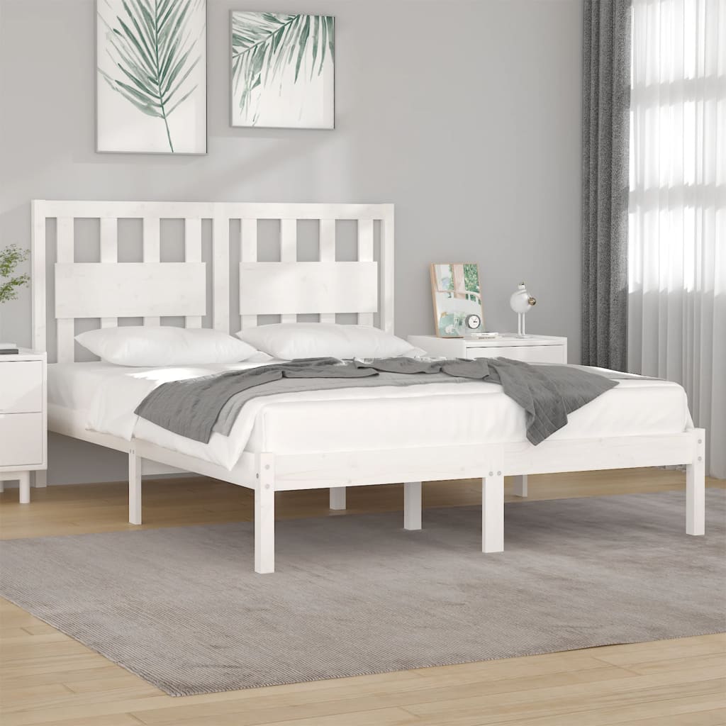 Estrutura de cama 120x200 cm pinho maciço branco