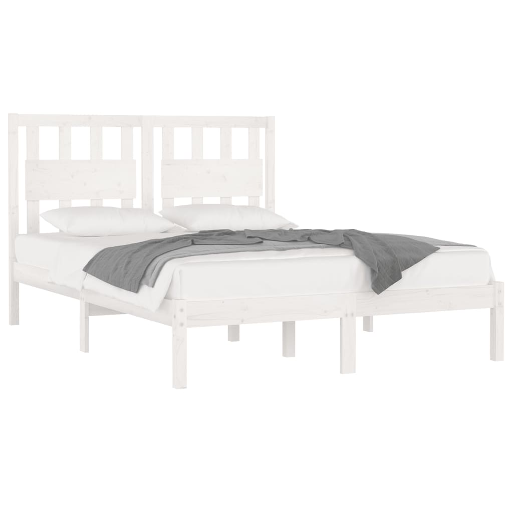 Estrutura de cama super king 180x200 cm pinho maciço branco