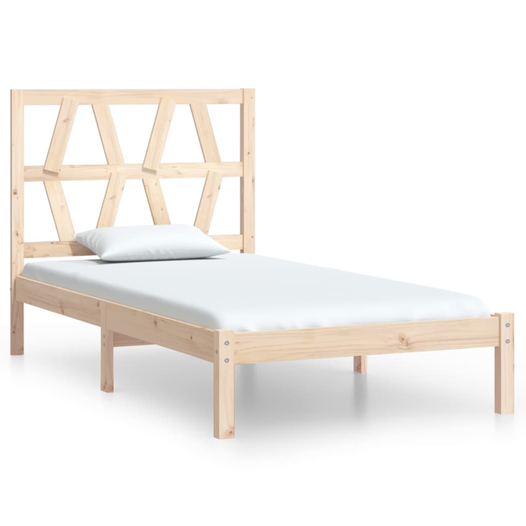 Estrutura de cama pequena solteiro 2FT6 75x190 cm pinho maciço