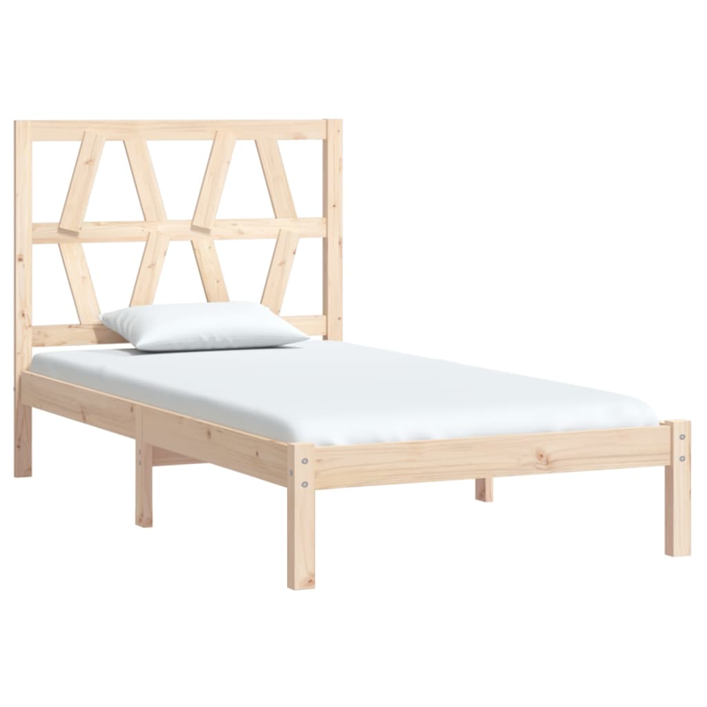 Estrutura de cama pequena solteiro 2FT6 75x190 cm pinho maciço