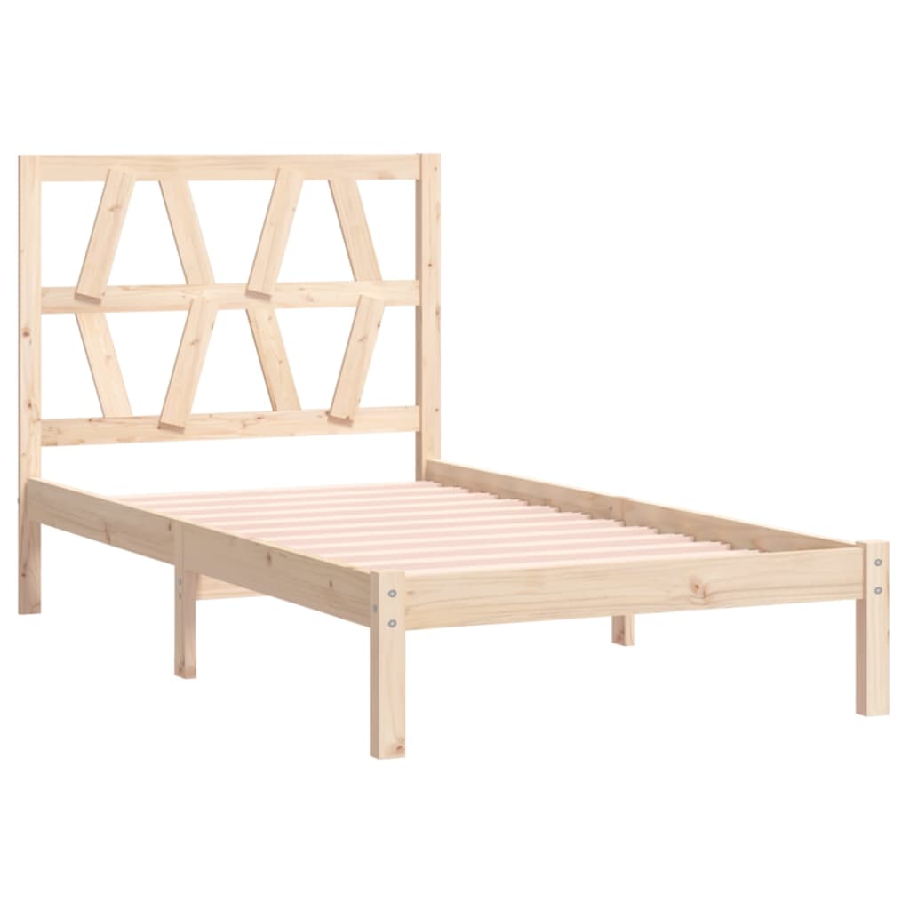 Estrutura de cama pequena solteiro 2FT6 75x190 cm pinho maciço