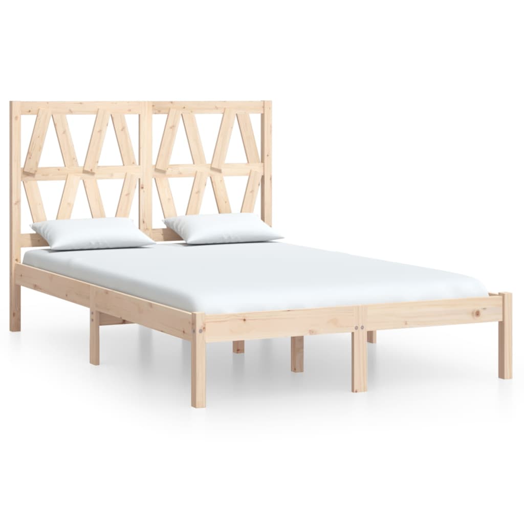 Estrutura de cama casal 135x190 cm pinho maciço