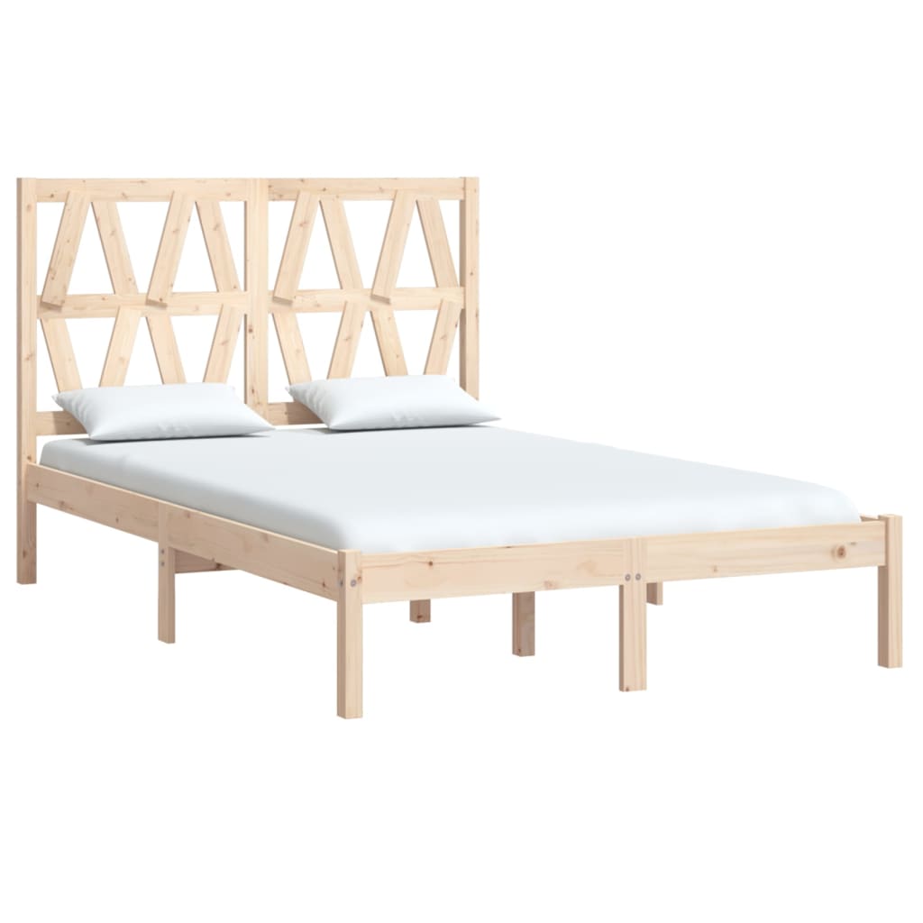 Estrutura de cama casal 135x190 cm pinho maciço