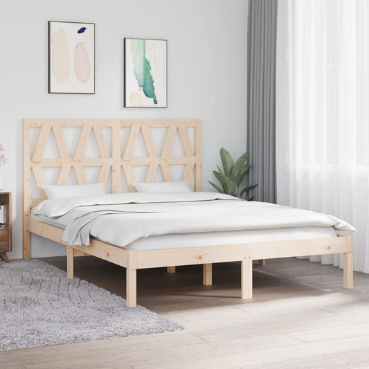 Estrutura de cama casal 135x190 cm pinho maciço