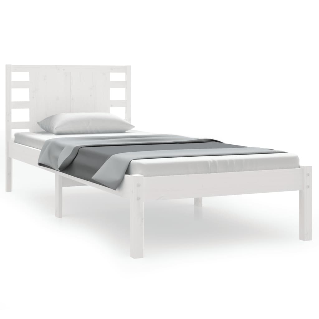 Estrutura de cama 100x200 cm pinho maciço branco