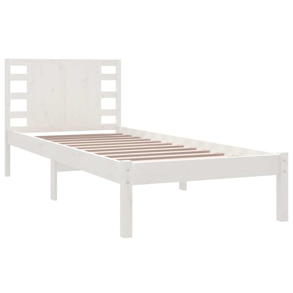 Estrutura de cama 100x200 cm pinho maciço branco