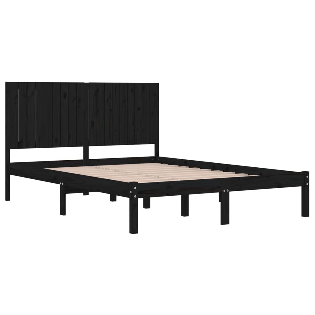 Estrutura de cama super king 180x200 cm madeira maciça preto