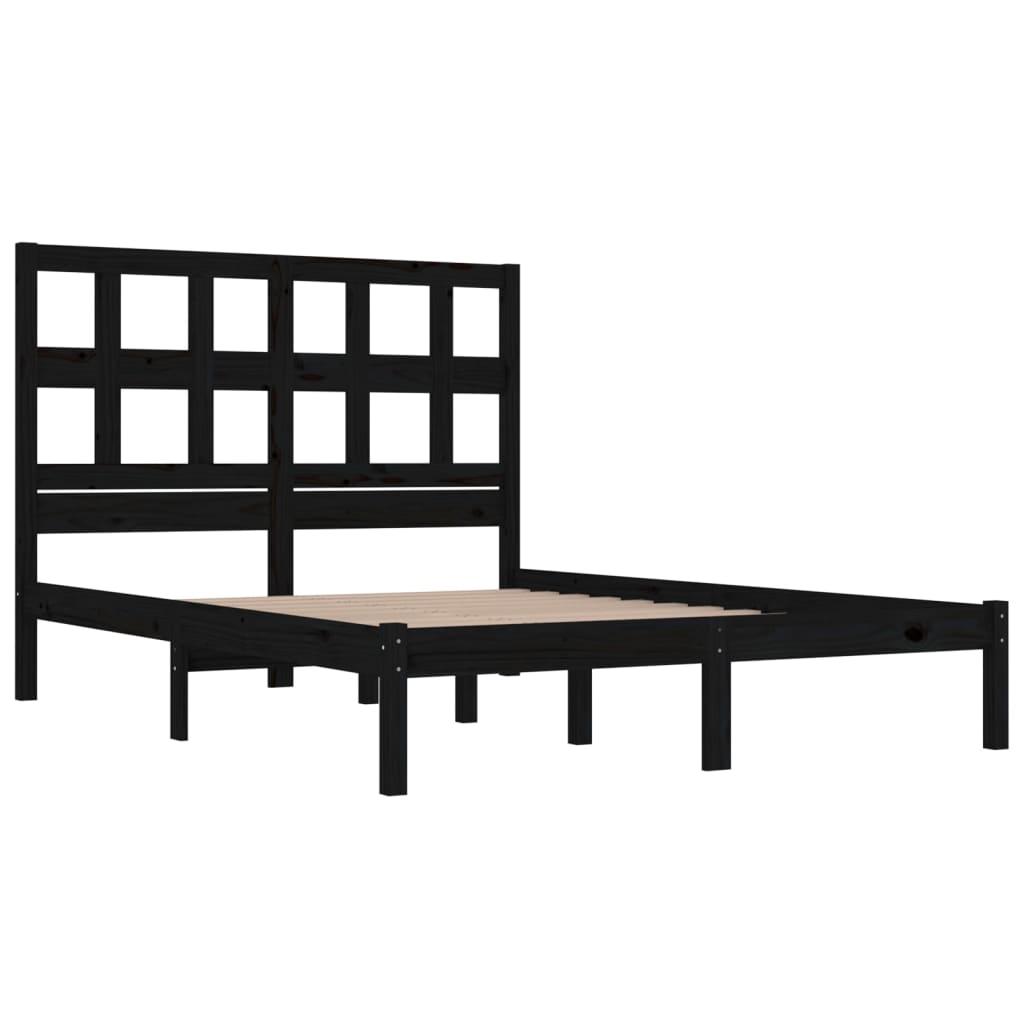 Estrutura de cama super king 180x200 cm madeira maciça preto