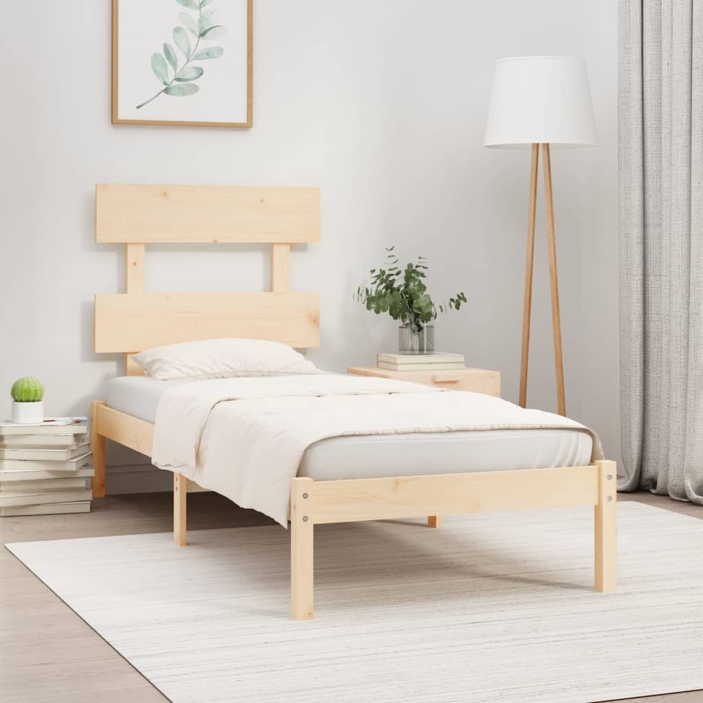 Estrutura de cama pequena solteiro 75x190 cm madeira maciça