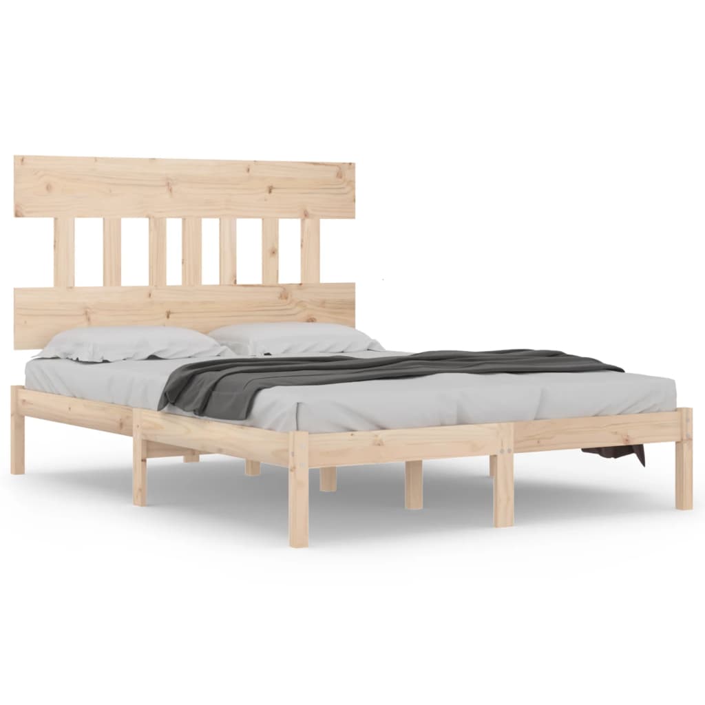 Estrutura de cama dupla 135x190 cm madeira maciça