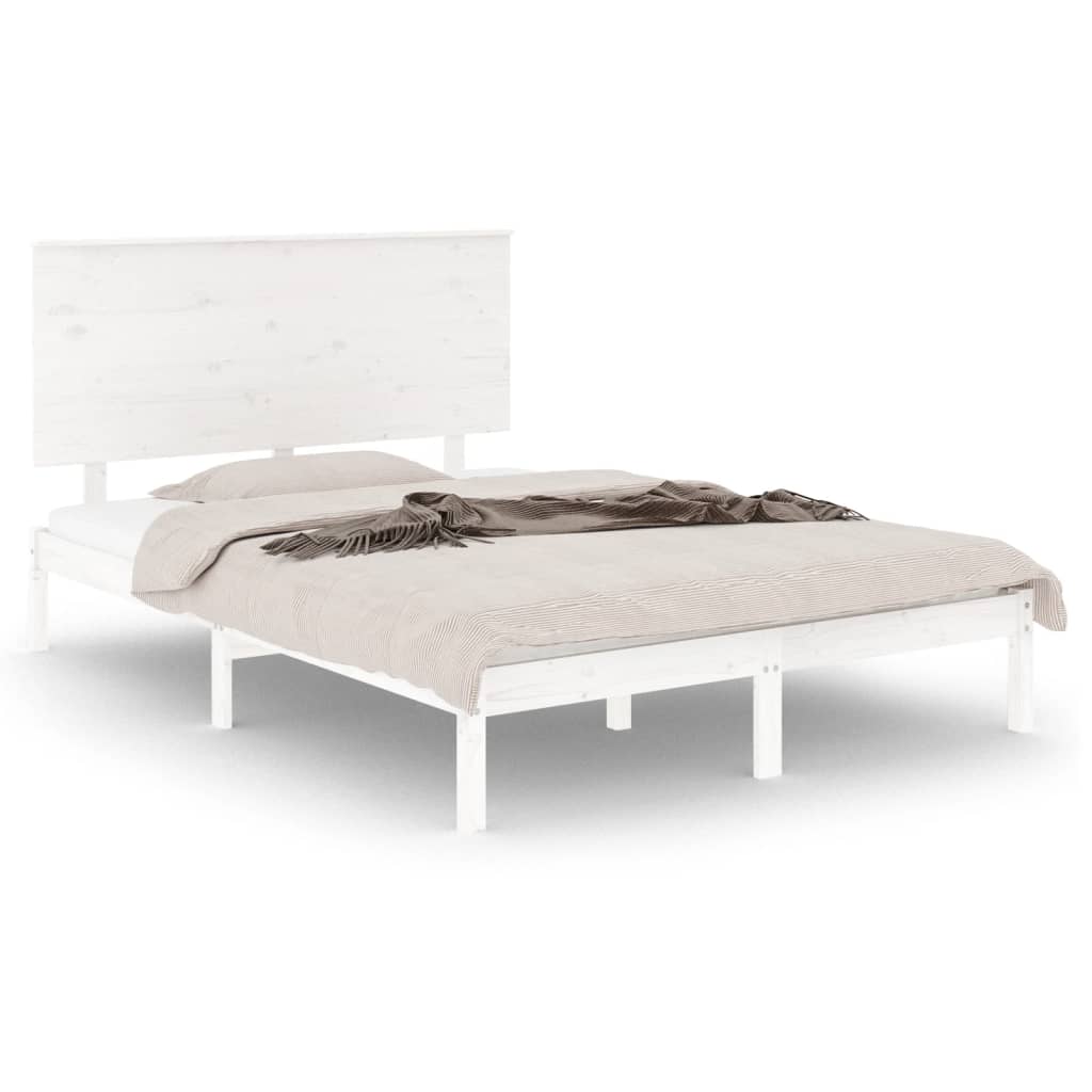 Estrutura de cama 120x200 cm pinho maciço branco