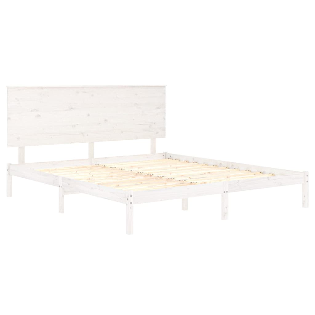 Estrutura de cama 200x200 cm pinho maciço branco