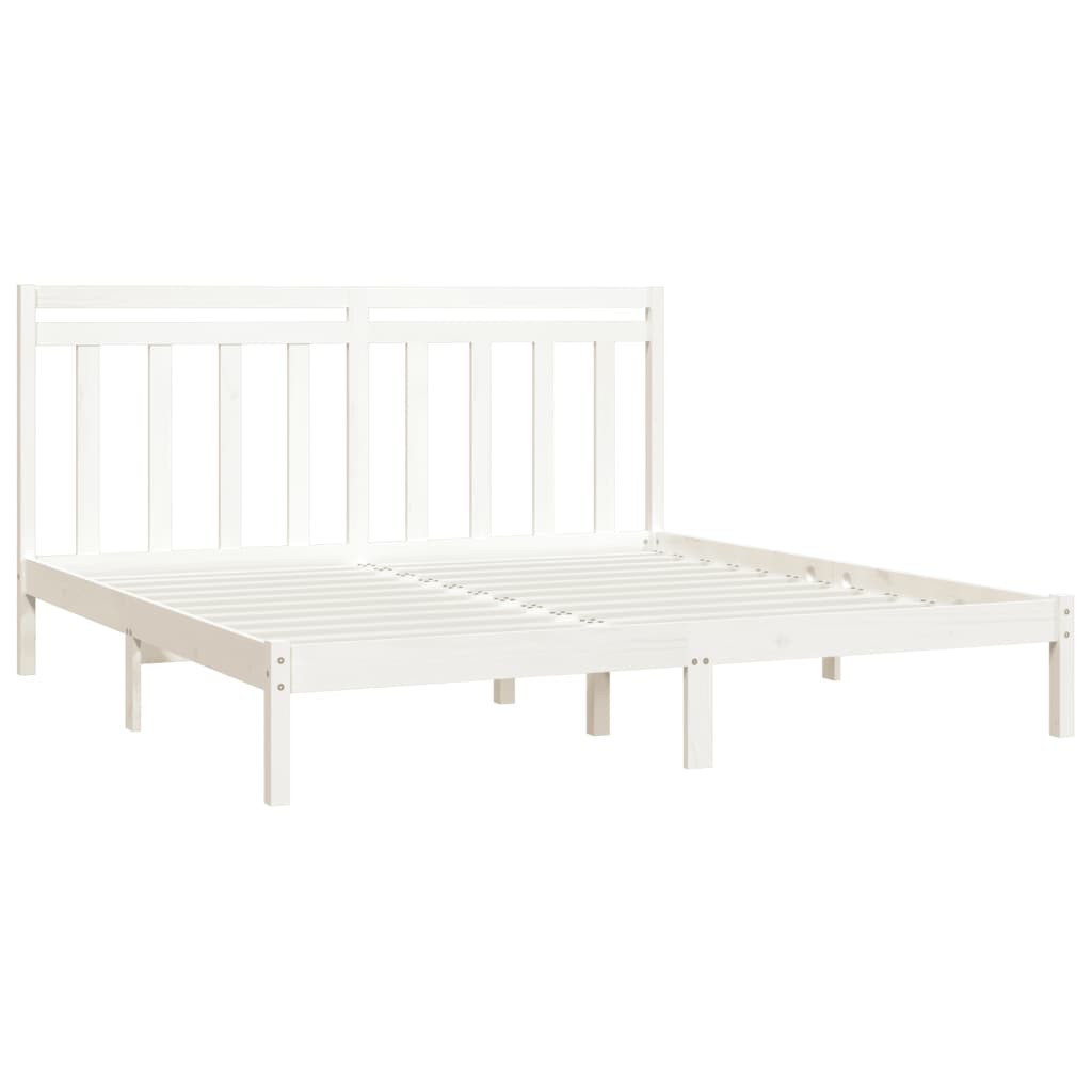 Estrutura de cama 200x200 cm madeira maciça branco