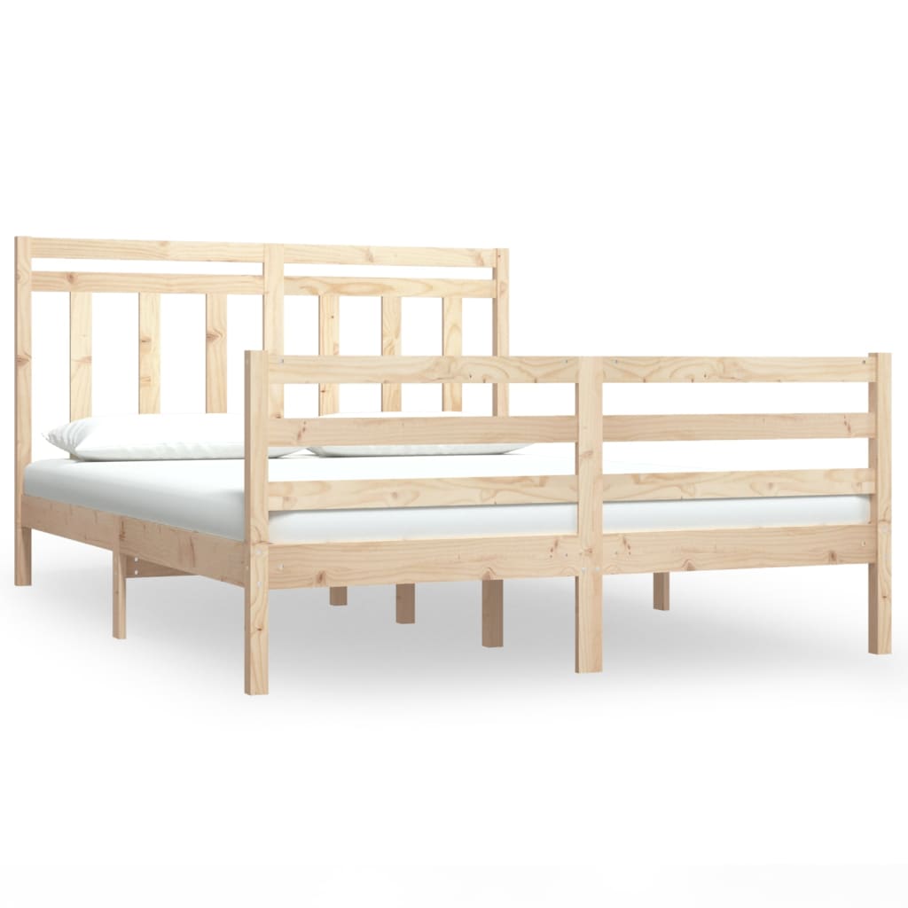 Estrutura de cama dupla pequena 120x190 cm madeira maciça