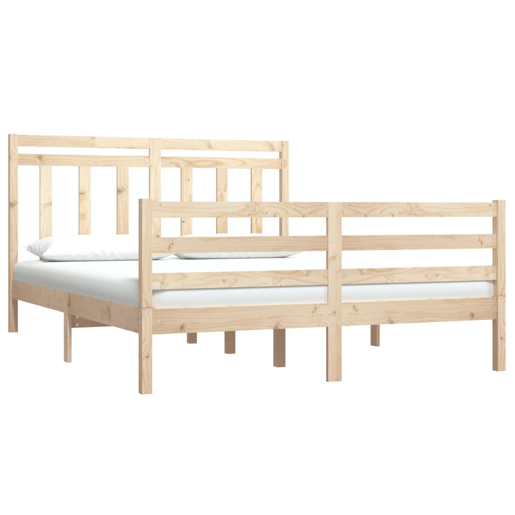 Estrutura de cama dupla 135x190 cm madeira maciça