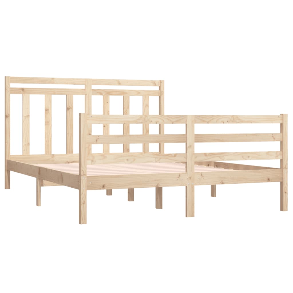 Estrutura de cama dupla 135x190 cm madeira maciça